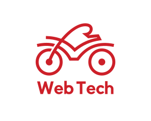 Red Cyclist Outline logo design