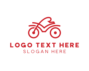 Red Cyclist Outline logo