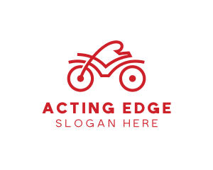 Red Cyclist Outline logo design