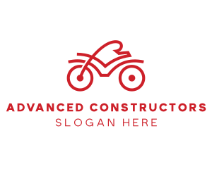 Red Cyclist Outline logo design