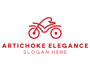 Red Cyclist Outline logo design