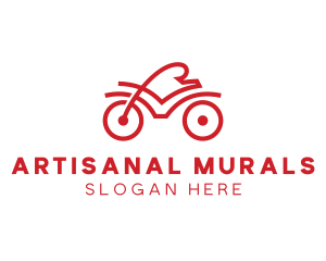 Red Cyclist Outline logo design