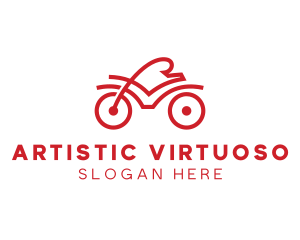 Red Cyclist Outline logo design