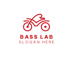 Red Cyclist Outline logo design