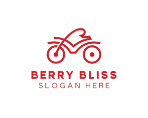 Red Cyclist Outline logo design