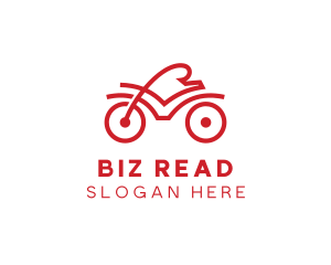 Red Cyclist Outline logo design