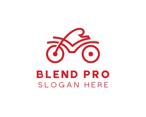 Red Cyclist Outline logo design