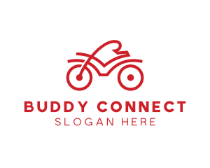 Red Cyclist Outline logo design