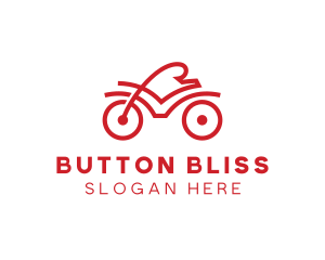 Red Cyclist Outline logo design