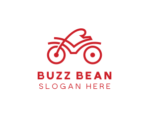 Red Cyclist Outline logo design