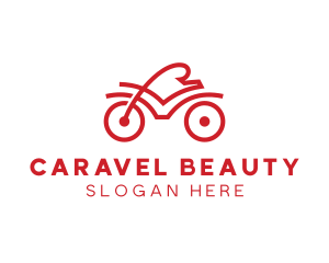 Red Cyclist Outline logo design