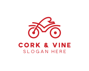 Red Cyclist Outline logo design