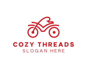 Red Cyclist Outline logo design