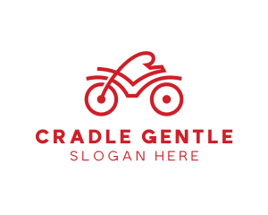 Red Cyclist Outline logo design