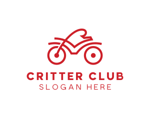 Red Cyclist Outline logo design