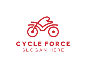 Red Cyclist Outline logo design