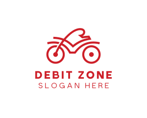 Red Cyclist Outline logo design