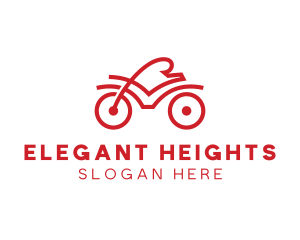 Red Cyclist Outline logo design