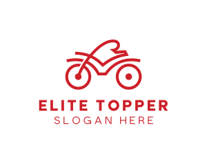 Red Cyclist Outline logo design