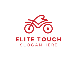 Red Cyclist Outline logo design