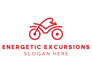 Red Cyclist Outline logo design