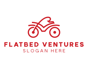 Red Cyclist Outline logo design