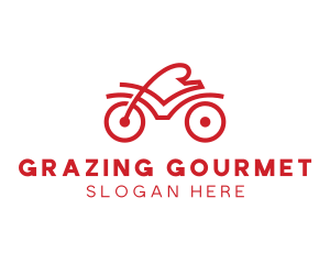 Red Cyclist Outline logo design