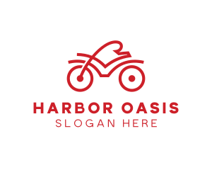 Red Cyclist Outline logo design