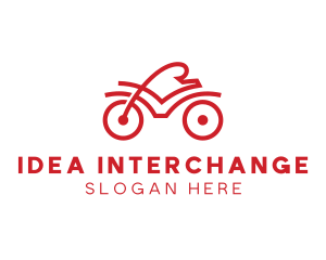 Red Cyclist Outline logo design