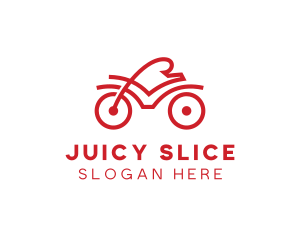 Red Cyclist Outline logo design