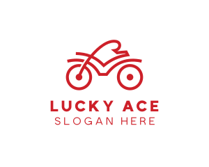 Red Cyclist Outline logo design