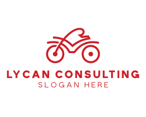 Red Cyclist Outline logo design