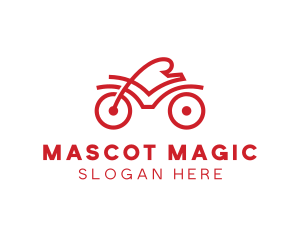 Red Cyclist Outline logo design