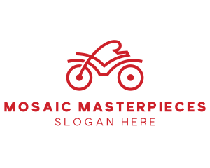 Red Cyclist Outline logo design