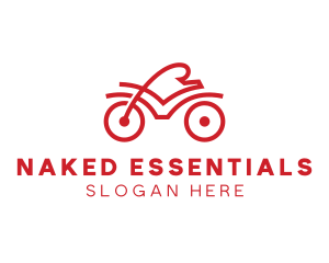 Red Cyclist Outline logo design