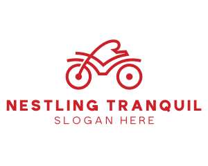 Red Cyclist Outline logo design