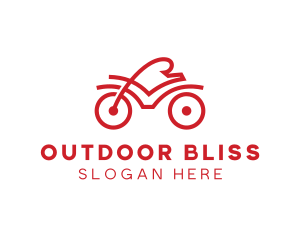 Red Cyclist Outline logo design