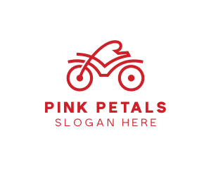 Red Cyclist Outline logo design