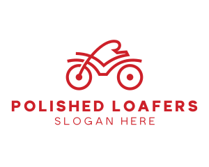 Red Cyclist Outline logo design