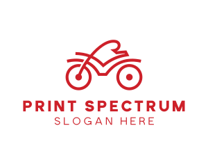 Red Cyclist Outline logo design