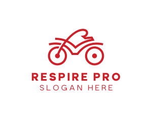 Red Cyclist Outline logo design