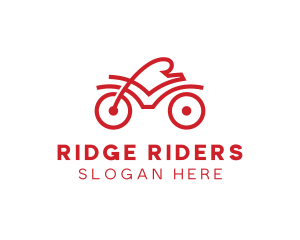 Red Cyclist Outline logo design