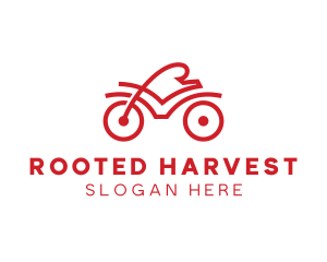 Red Cyclist Outline logo design