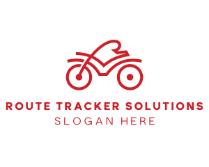 Red Cyclist Outline logo design