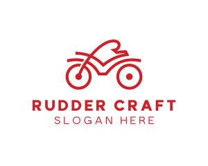 Red Cyclist Outline logo design