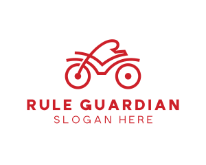 Red Cyclist Outline logo design