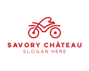 Red Cyclist Outline logo design