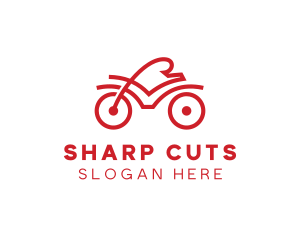 Red Cyclist Outline logo design