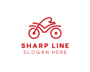 Red Cyclist Outline logo design