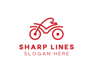 Red Cyclist Outline logo design